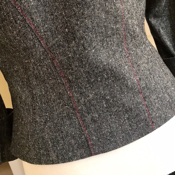 BEBE VINTAGE PINK EMBROIDERED GREY WOOL BLAZER JACKET - Picture 8 of 8